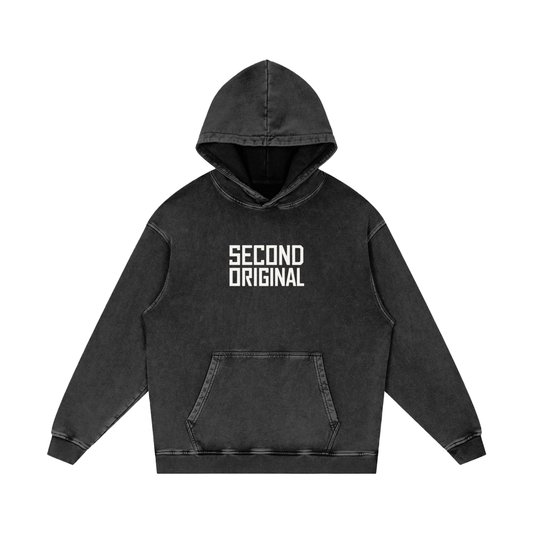 Second Original Snow Washed Loose Cotton Hoodie
