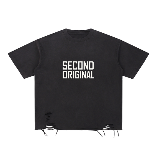 Second Original Snow Washed Raw-Hem T-Shirt