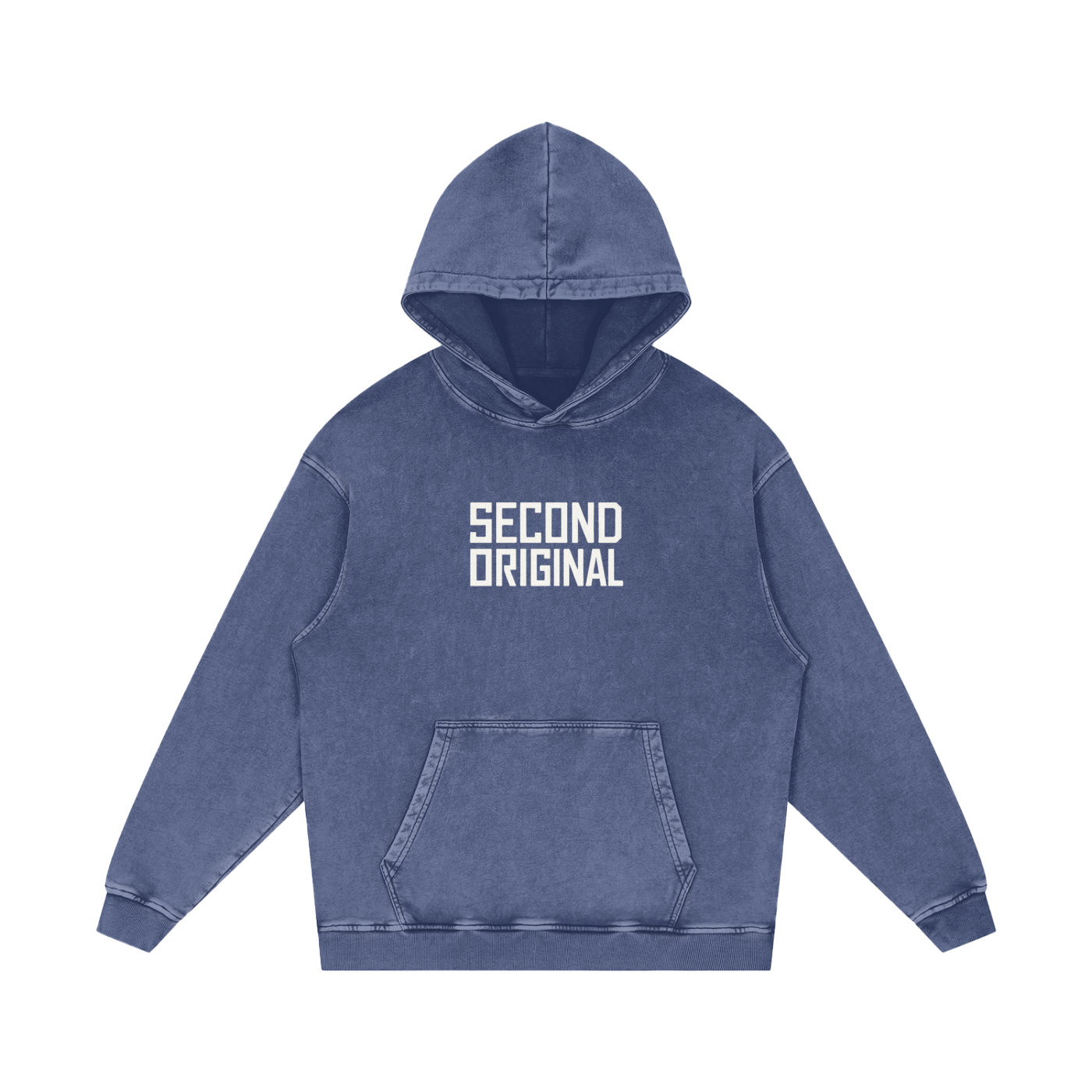 Second Original Snow Washed Loose Cotton Hoodie