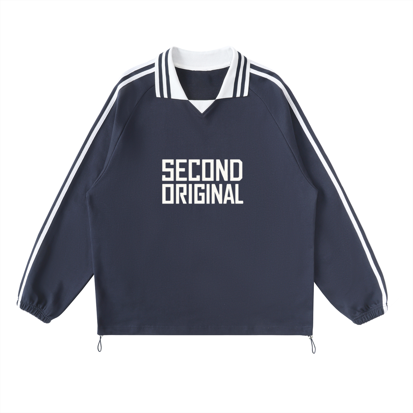 Second Original Striped Lapel Collar Sweatshirt